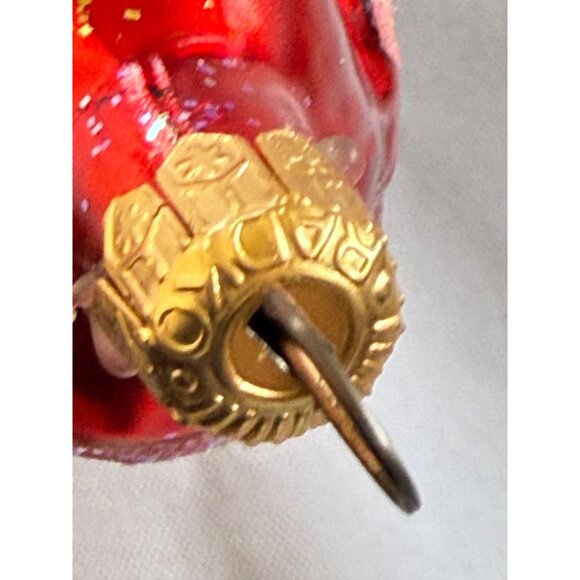 Radko POINSANTA Ornament 9.5” Poinsettia Santa Ball 1999 Drop 99-441 German - Picture 6 of 7